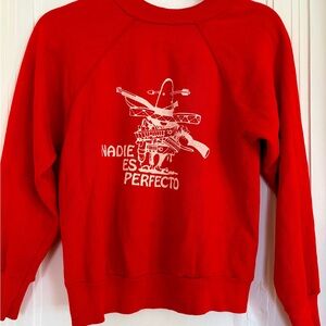 Vintage 1970’s Red Sweatshirt with White Graphic